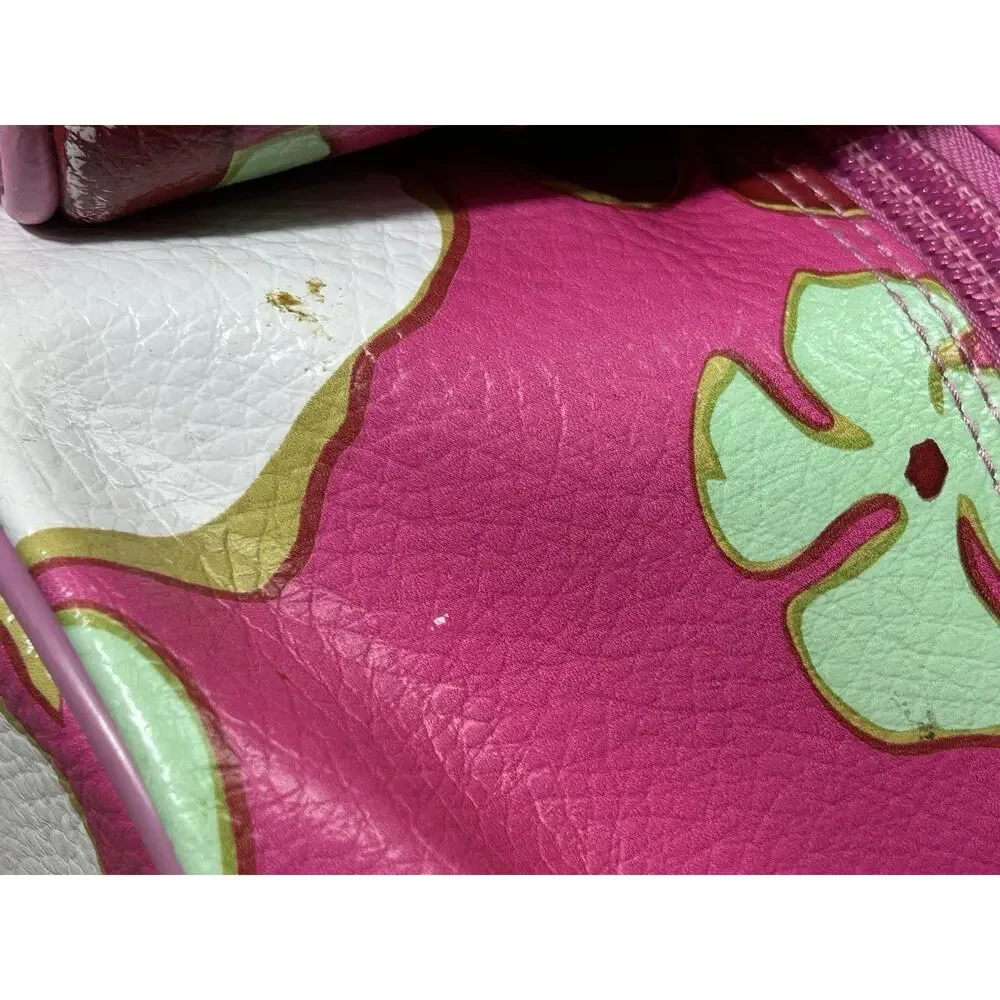 Vintage Y2K Roxy Rolling Duffle Bag And Overnight Bag Pink Floral Pattern